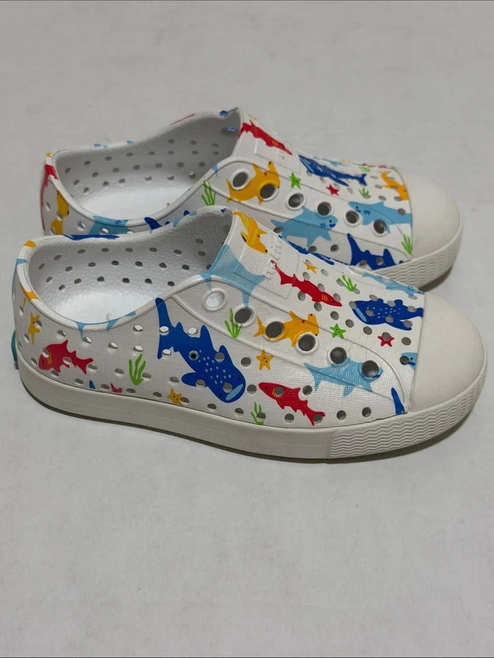 Native Jefferson Water Shoe Sneakers Marine Life Shark Print - Toddler Size 7